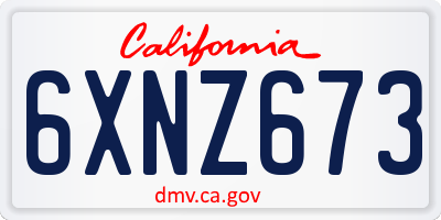 CA license plate 6XNZ673