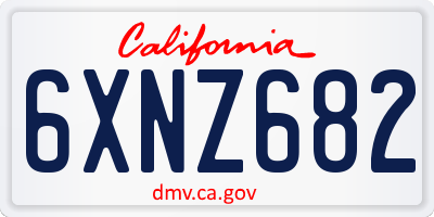CA license plate 6XNZ682