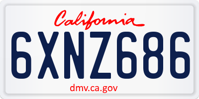 CA license plate 6XNZ686