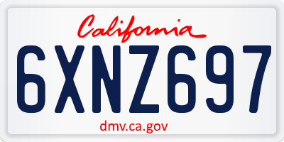CA license plate 6XNZ697