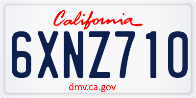 CA license plate 6XNZ710