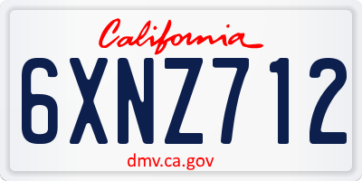 CA license plate 6XNZ712