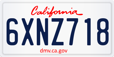 CA license plate 6XNZ718