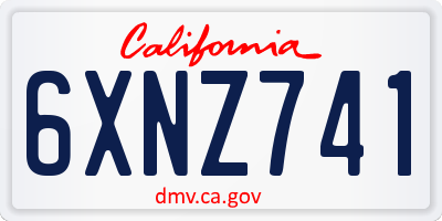 CA license plate 6XNZ741