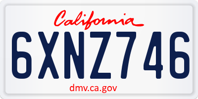 CA license plate 6XNZ746