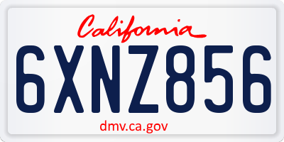 CA license plate 6XNZ856