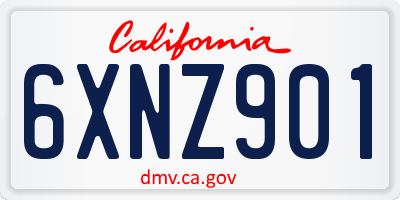 CA license plate 6XNZ901