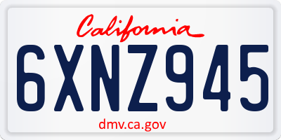 CA license plate 6XNZ945