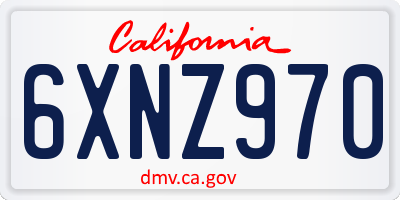 CA license plate 6XNZ970