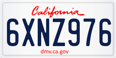 CA license plate 6XNZ976
