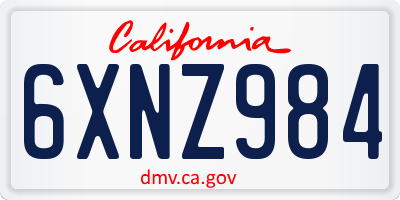 CA license plate 6XNZ984