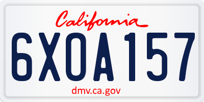 CA license plate 6XOA157