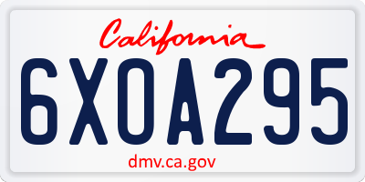 CA license plate 6XOA295