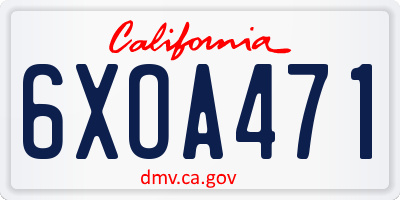 CA license plate 6XOA471
