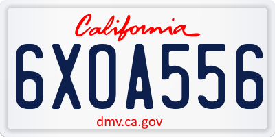 CA license plate 6XOA556