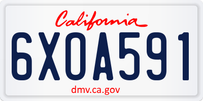 CA license plate 6XOA591