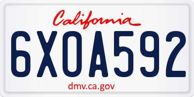 CA license plate 6XOA592