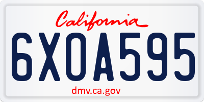 CA license plate 6XOA595