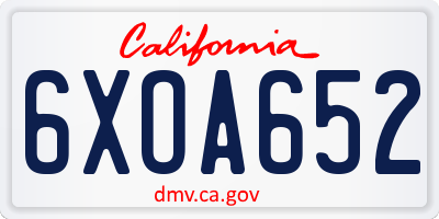 CA license plate 6XOA652