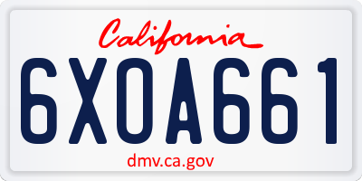 CA license plate 6XOA661