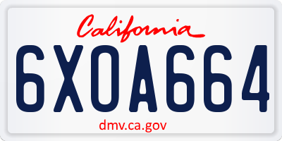 CA license plate 6XOA664
