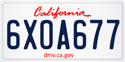 CA license plate 6XOA677