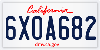 CA license plate 6XOA682