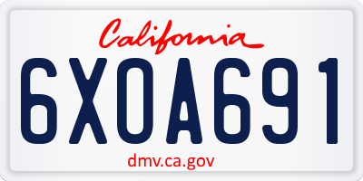 CA license plate 6XOA691