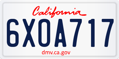 CA license plate 6XOA717