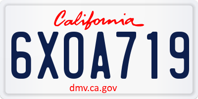 CA license plate 6XOA719
