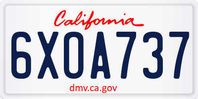 CA license plate 6XOA737