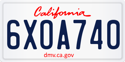 CA license plate 6XOA740