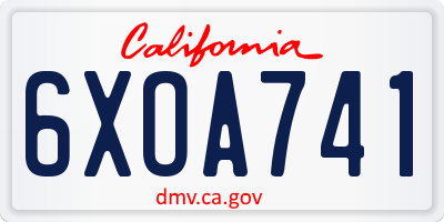 CA license plate 6XOA741
