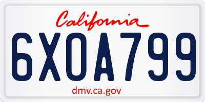 CA license plate 6XOA799