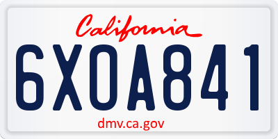CA license plate 6XOA841