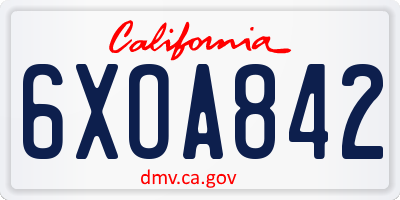 CA license plate 6XOA842