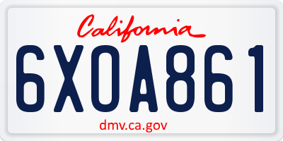 CA license plate 6XOA861