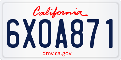 CA license plate 6XOA871
