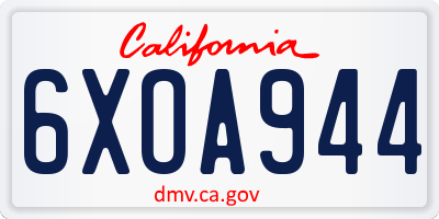 CA license plate 6XOA944
