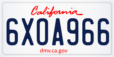 CA license plate 6XOA966