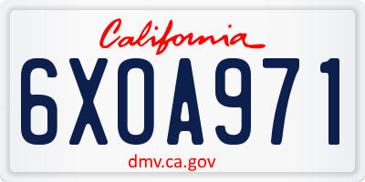 CA license plate 6XOA971