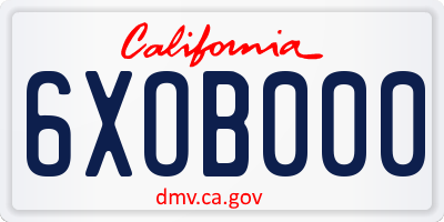 CA license plate 6XOB000