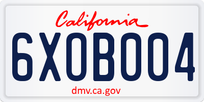 CA license plate 6XOB004