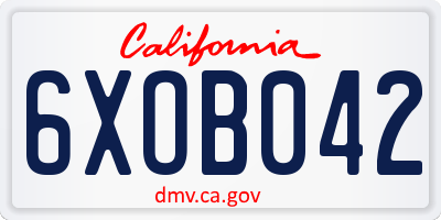 CA license plate 6XOB042