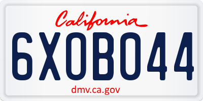 CA license plate 6XOB044