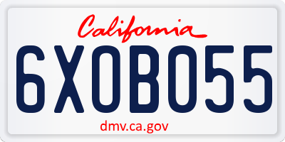 CA license plate 6XOB055