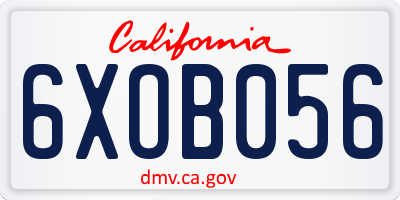 CA license plate 6XOB056