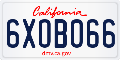 CA license plate 6XOB066