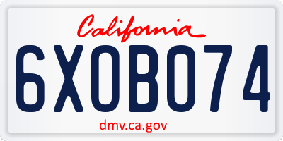 CA license plate 6XOB074