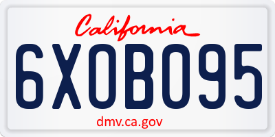 CA license plate 6XOB095